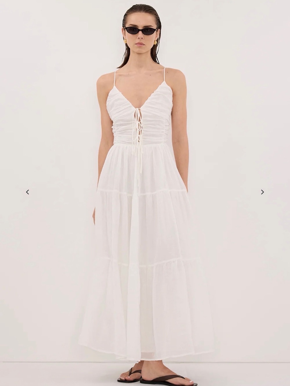 Dissh Marnie White Ramie Midi Dress